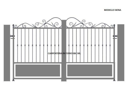 cancello in ferro battuto due ante modello siena